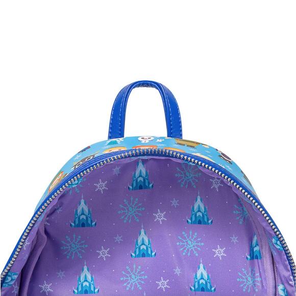 Loungefly Disney Frozen Chibi Mini Backpack Elsa Anna Olaf Bag AOP Vegan Leather - Picture 5 of 13